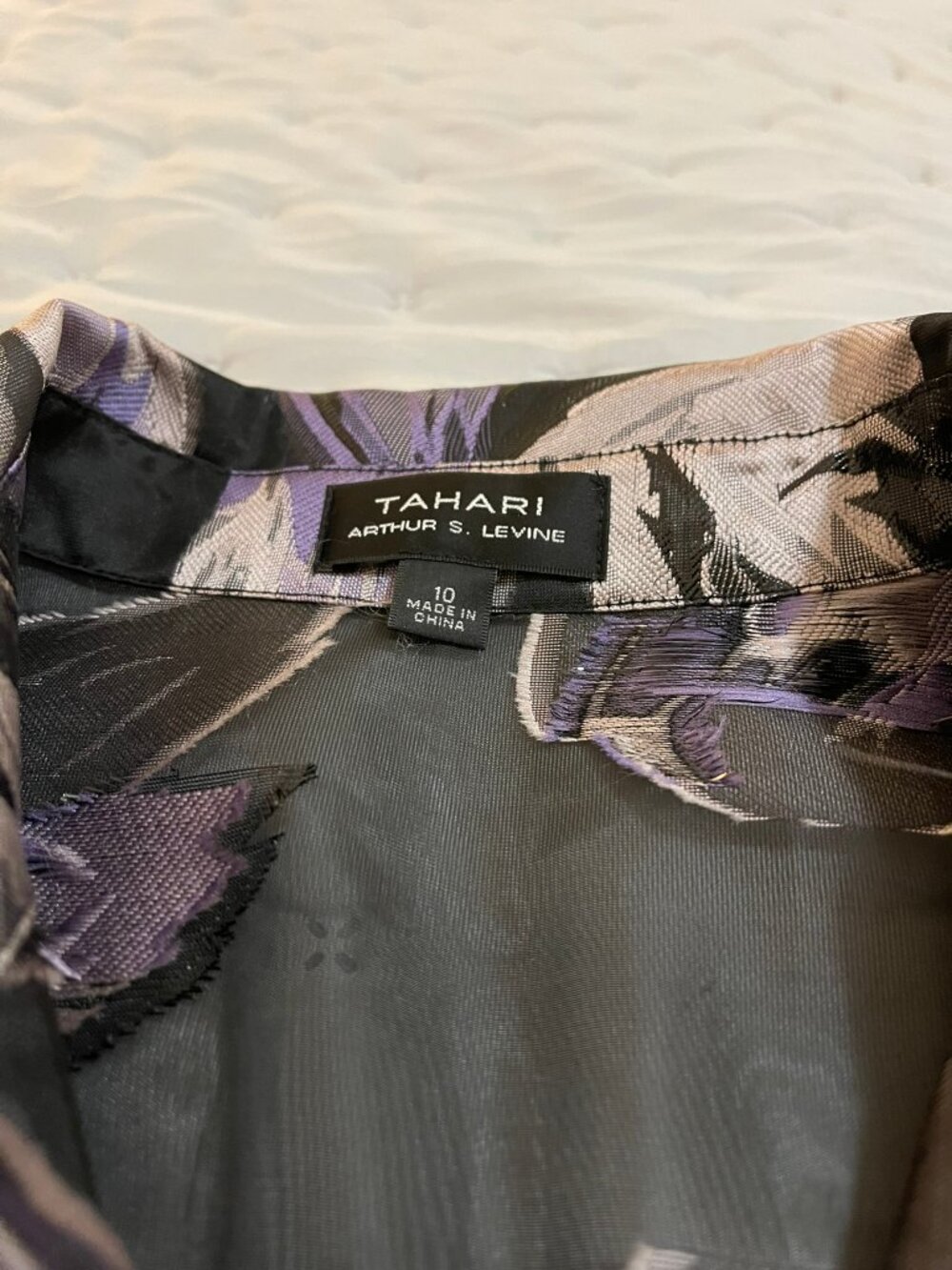 NWT Sz 10 Tahari Arthur S. Levine Black Blush Floral Woven Wrap Dress - Picture 5 of 10